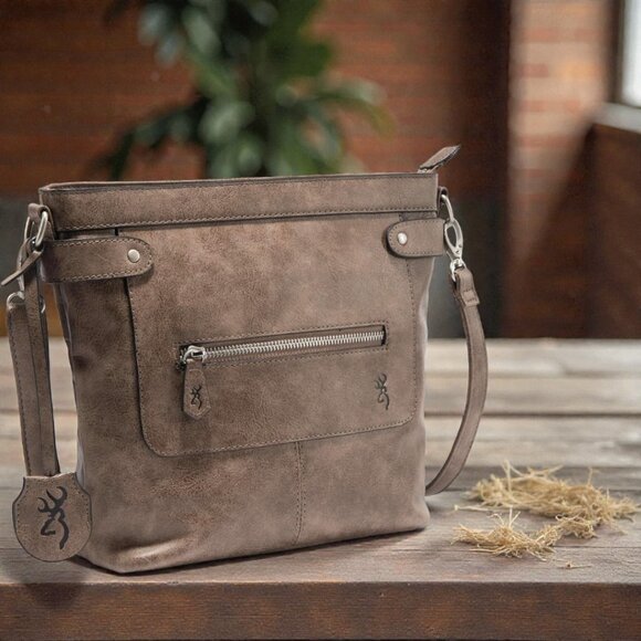 Browning Handbags - Browing Women's Premium Holstered Handbag with Safety Locks Distressed Brown